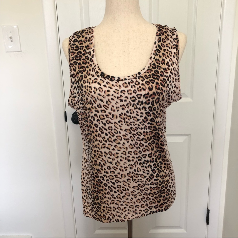 Carmen Marc Valvo Sleeveless Leopard Tank Hop